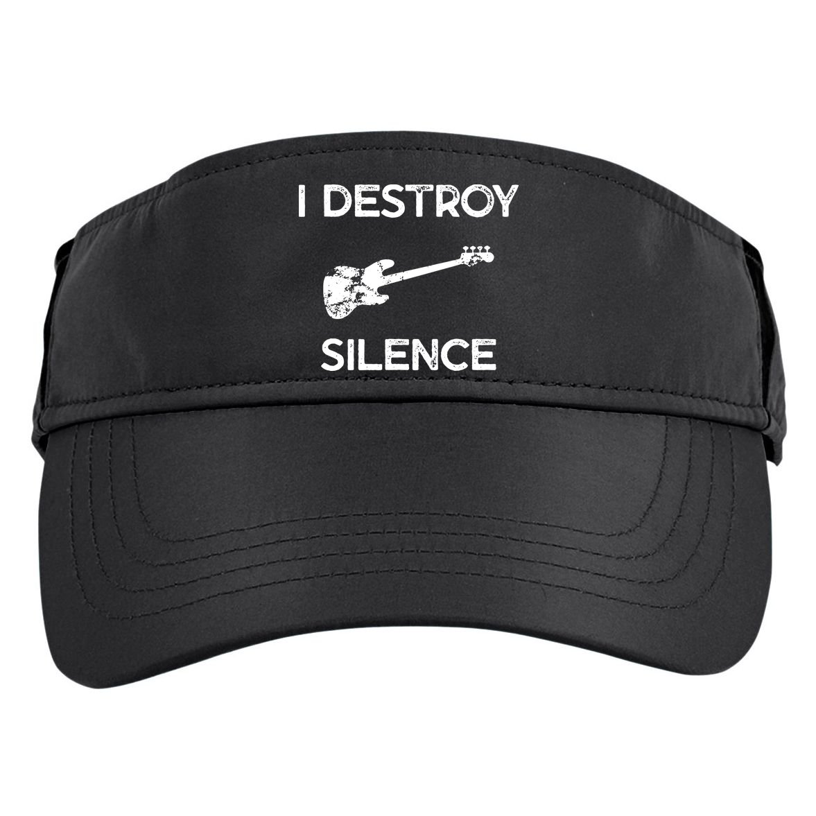 Funny Bass Guitar I Destroy Silence Adult Drive Performance Visor