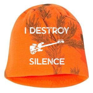 Funny Bass Guitar I Destroy Silence Kati - Camo Knit Beanie