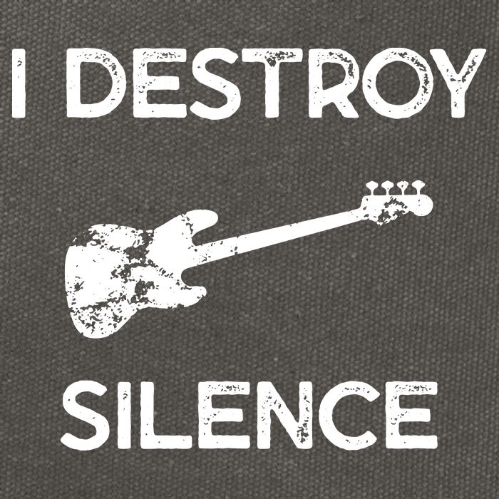 Funny Bass Guitar I Destroy Silence Cotton Canvas Backpack