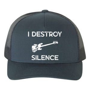 Funny Bass Guitar I Destroy Silence Yupoong Adult 5-Panel Trucker Hat