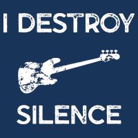 Funny Bass Guitar I Destroy Silence 7-Panel Snapback Hat