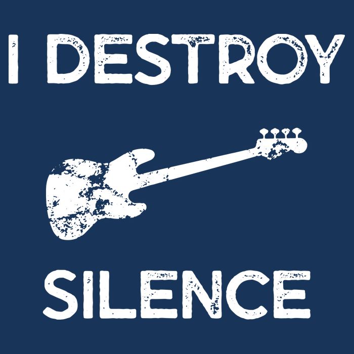 Funny Bass Guitar I Destroy Silence 7-Panel Snapback Hat