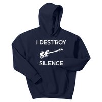 Funny Bass Guitar I Destroy Silence Kids Hoodie