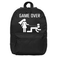 Funny Bride Groom Wedding Bachelor Bachelorette Party 16 in Basic Backpack