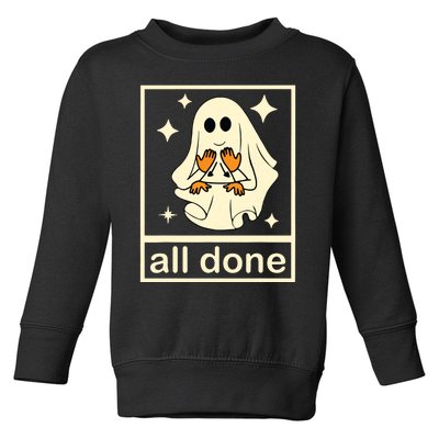 Funny Boojee Ghost All Done Slp Speech Therapy Halloween Toddler Sweatshirt