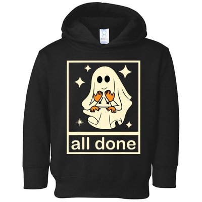 Funny Boojee Ghost All Done Slp Speech Therapy Halloween Toddler Hoodie