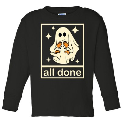 Funny Boojee Ghost All Done Slp Speech Therapy Halloween Toddler Long Sleeve Shirt