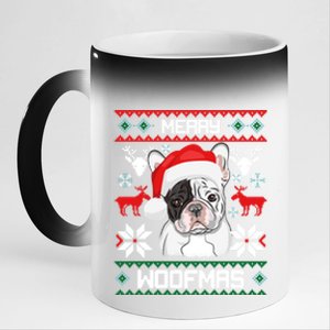 French Bulldog Gift For Merry Christmas Woofmas Frenchie Gift 11oz Black Color Changing Mug