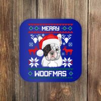 French Bulldog Gift For Merry Christmas Woofmas Frenchie Gift Coaster