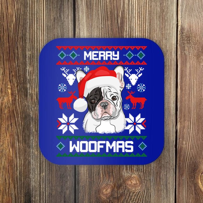 French Bulldog Gift For Merry Christmas Woofmas Frenchie Gift Coaster