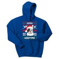 French Bulldog Gift For Merry Christmas Woofmas Frenchie Gift Kids Hoodie