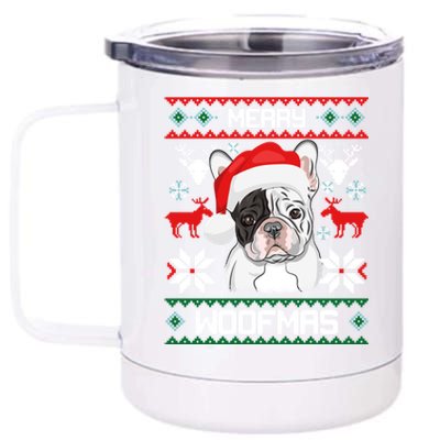 French Bulldog Gift For Merry Christmas Woofmas Frenchie Gift 12 oz Stainless Steel Tumbler Cup