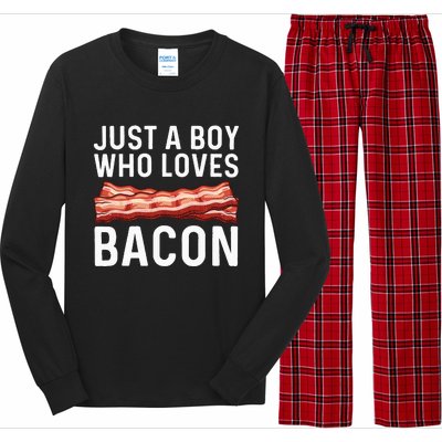 Funny Bacon Gift For Bacon Lovers Meat Foodie Pun Long Sleeve Pajama Set