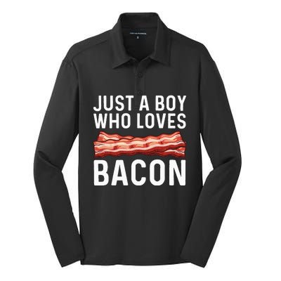 Funny Bacon Gift For Bacon Lovers Meat Foodie Pun Silk Touch Performance Long Sleeve Polo