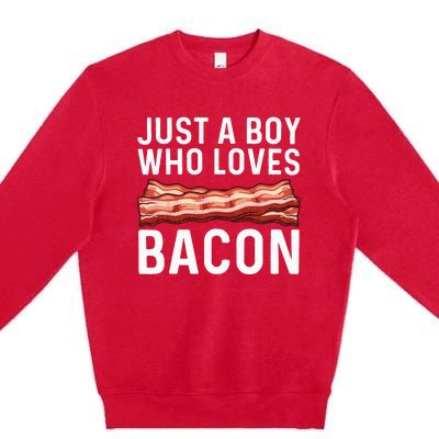 Funny Bacon Gift For Bacon Lovers Meat Foodie Pun Premium Crewneck Sweatshirt