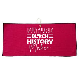 Future Black History Maker Proud African American Afro Girl Large Microfiber Waffle Golf Towel