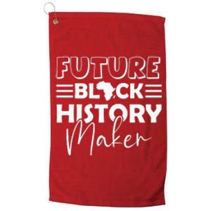 Future Black History Maker Proud African American Afro Girl Platinum Collection Golf Towel