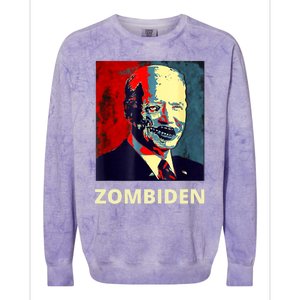 Funny Biden Halloween Zombie Zombiden President Colorblast Crewneck Sweatshirt