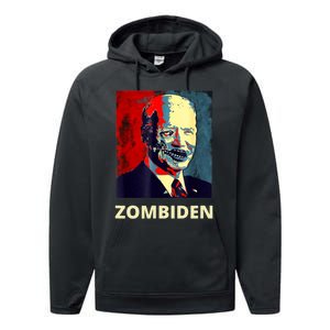 Funny Biden Halloween Zombie Zombiden President Performance Fleece Hoodie