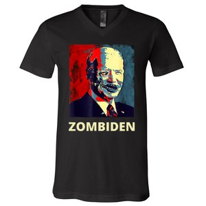 Funny Biden Halloween Zombie Zombiden President V-Neck T-Shirt