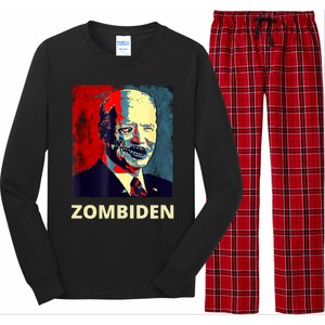 Funny Biden Halloween Zombie Zombiden President Long Sleeve Pajama Set