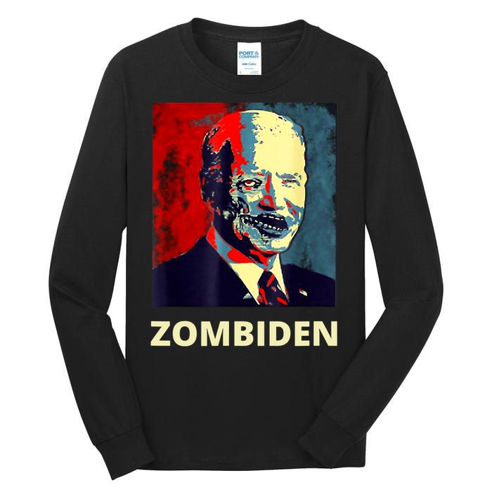 Funny Biden Halloween Zombie Zombiden President Tall Long Sleeve T-Shirt