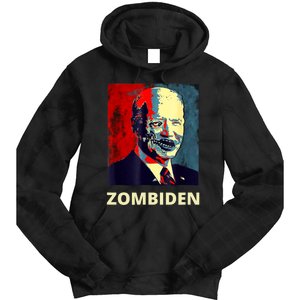 Funny Biden Halloween Zombie Zombiden President Tie Dye Hoodie