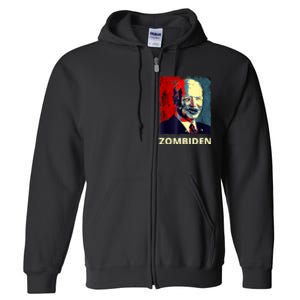 Funny Biden Halloween Zombie Zombiden President Full Zip Hoodie