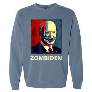 Funny Biden Halloween Zombie Zombiden President Garment-Dyed Sweatshirt