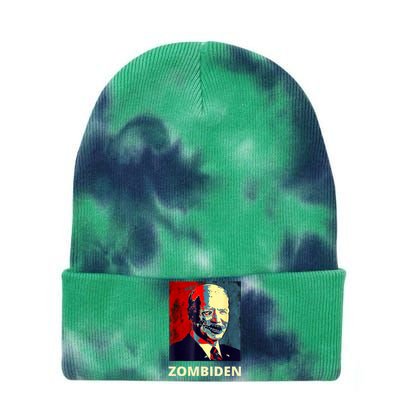 Funny Biden Halloween Zombie Zombiden President Tie Dye 12in Knit Beanie