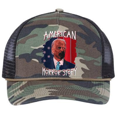 Funny Biden Horror American Ghost Story Halloween Retro Rope Trucker Hat Cap