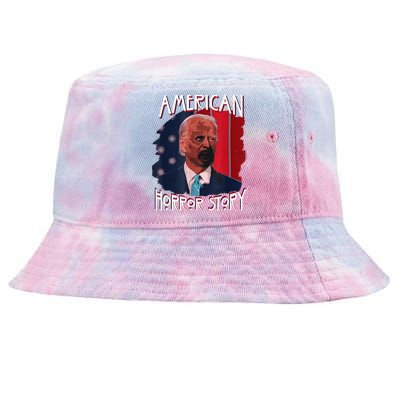 Funny Biden Horror American Ghost Story Halloween Tie-Dyed Bucket Hat