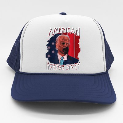 Funny Biden Horror American Ghost Story Halloween Trucker Hat