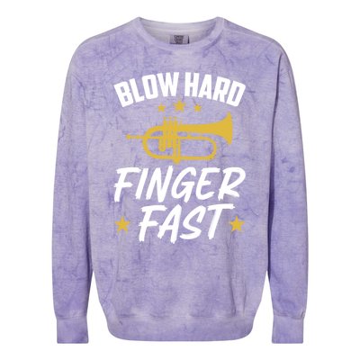 Flügelhorn Blow Hard Finger Fast Funny Flugelhorn Meaningful Gift Colorblast Crewneck Sweatshirt