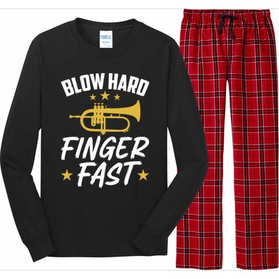 Flügelhorn Blow Hard Finger Fast Funny Flugelhorn Meaningful Gift Long Sleeve Pajama Set