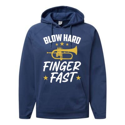 Flügelhorn Blow Hard Finger Fast Funny Flugelhorn Meaningful Gift Performance Fleece Hoodie