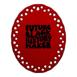 Future Black History Maker Proud African American Afro Girl Ceramic Oval Ornament