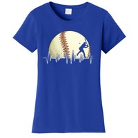 Funny Baseball Heartbeat Vintage Baseball Player Hitter Cute Gift Women's T-Shirt