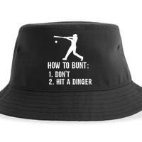 Funny Baseball Hitter Player How To Bunt DonT Hit A Dinger Gift Sustainable Bucket Hat