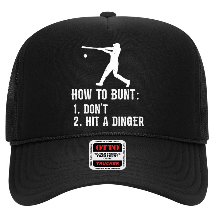 Funny Baseball Hitter Player How To Bunt DonT Hit A Dinger Gift Hat