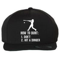 Funny Baseball Hitter Player How To Bunt DonT Hit A Dinger Gift Wool Snapback Cap