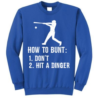 Funny Baseball Hitter Player How To Bunt DonT Hit A Dinger Gift Sweatshirt