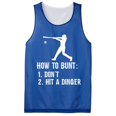Funny Baseball Hitter Player How To Bunt DonT Hit A Dinger Gift Mesh Reversible Basketball Jersey Tank