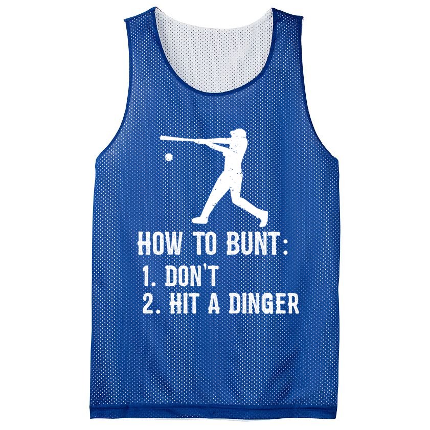 Funny Baseball Hitter Player How To Bunt DonT Hit A Dinger Gift Mesh Reversible Basketball Jersey Tank