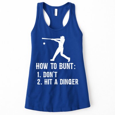 Funny Baseball Hitter Player How To Bunt DonT Hit A Dinger Gift Womens Tank Top