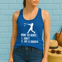 Funny Baseball Hitter Player How To Bunt DonT Hit A Dinger Gift Womens Tank Top