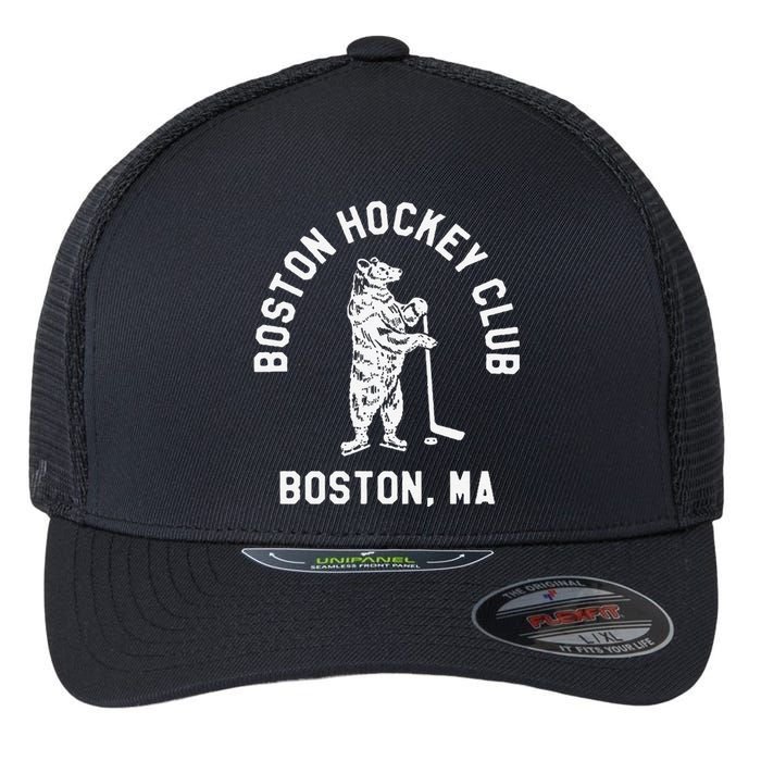 Funny Boston Hockey Club Boston Ma Flexfit Unipanel Trucker Cap