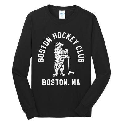 Funny Boston Hockey Club Boston Ma Tall Long Sleeve T-Shirt