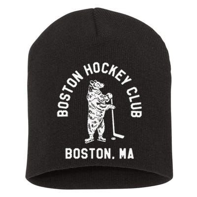 Funny Boston Hockey Club Boston Ma Short Acrylic Beanie