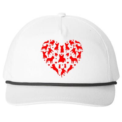 French Bulldogs Hearts Love Dog Lover Valentines Day Gift Snapback Five-Panel Rope Hat